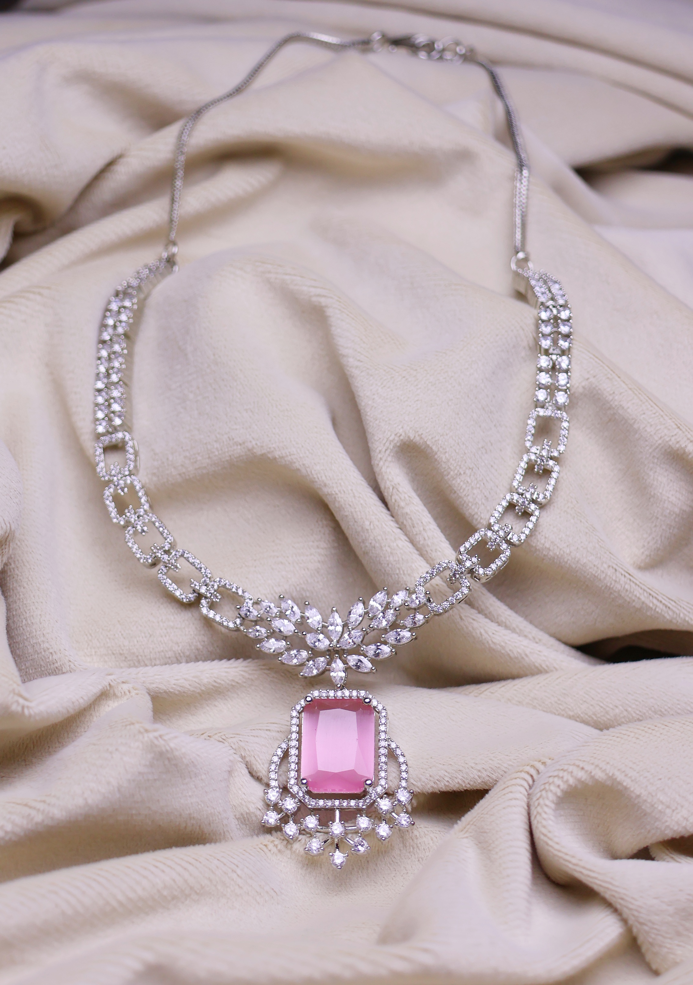 Crystal Rosaline Necklace